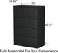 Commercial 4-Drawer Lateral File Cabinet, Letter/Legal Size, Lockable, 52.36" H X 36" W X 18.62" D, Black (60925/17454)
