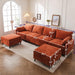 135'' Modular Sectional Sofa with All Seats Storage, Oversized U Shaped Couch for Living Room,4-Seater Comfy Cloud Couch with Movable Ottoman,Big Sectional for Bedroom,Velet,Orange