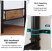 Metal LED Bunk Bed Twin over Twin with 2 Storage Drawers, USB Charging Station, Industrial Bunkbeds Heavy Duty Bed with Safety Guardrail and Ladder, No Box Spring Needed, Vintage Brown