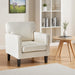 White Midcentury Modern Upholstered Accent Lounge Chair