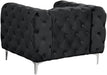 3-Piece Couches Velvet Fabric Living Room Furniture Set -Black