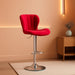 Ellston Velvet Adjustable Swivel Barstools in Red, Set of 2