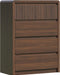 Fluted 4 Drawer Dresser for Bedroom, 40” Tall Modern Dresser & Chest of Drawers with Curved Profile Design, Wood Mid Century Dressers for Bedroom, Living Room, Walnut