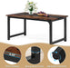 Tribesigns 63"X31.5" Dining Table, Industrial Kitchen Table for 4-6 Person, Rectangular Dinner Table for Dining Room Kitchen Living Room, with Heavy Duty Metal Legs, Vintage Brown