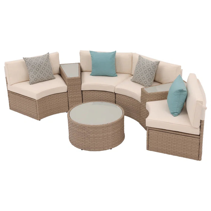Rasmus 7 Piece Rattan Sofa Seating Group with Cushions