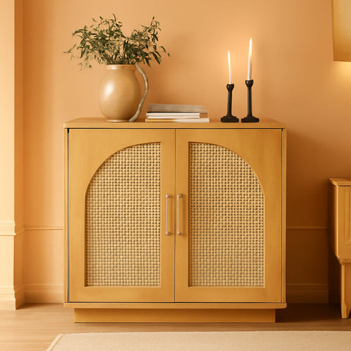 31.7" Sideboard Buffet Cabinet with Storage, Light Oak