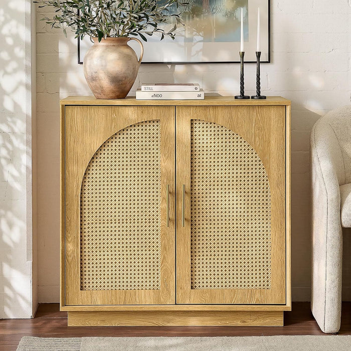 31.7" Sideboard Buffet Cabinet with Storage, Light Oak