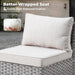 6 Pieces Patio Furniture Set Outdoor Sectional Sofa Couch with Comfy Cushions and Deep Seat, Modern Modular Wicker Rattan Conversation Set, Beige