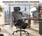 Ergonomic Massage Office Chair with Footrest, Comfy Computer Chair, Black