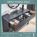 Modern 7 Drawers Dresser for Bedroom, 47" Wide Wood Dressers, Black
