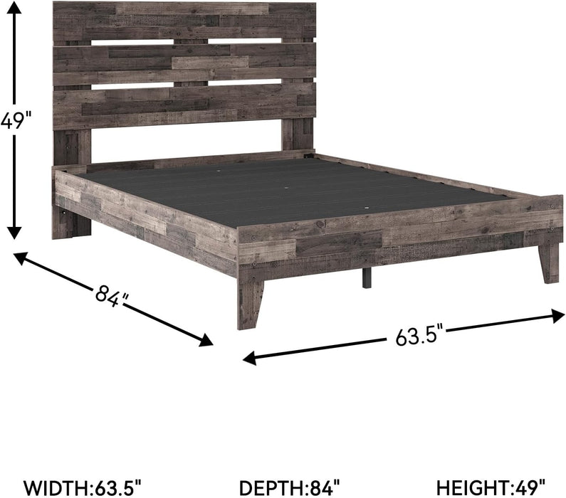 Neilsville Casual Queen Panel Platform Bed, Foundation or Box Spring Not Needed, Gray