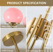 Luxurious Pink Glass 5-Light Pendant Ceiling Light