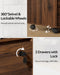 Brown Mobile Documents Cabinet With Locking Wheels