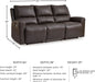 Boxmere Modern Leather Match Power Reclining Sofa with USB Ports, Dark Brown