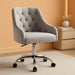Velvet Office Swivel Chair, Vanity Chair, Fabric Desk Chair, Pretty Fancy Chair, Gold Office Chair for Girls, 360°Swivel Height Adjustable Reception Chair (Grey)