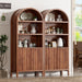 SeventyOneInch Walnut Arched Pantry Cabinet Shelves