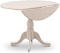 DMT-ABC-TP Dublin Kitchen Dining Table - a round Wooden Table Top with Dropleaf & Pedestal Base, 42X42 Inch, Wirebrushed Buttercream | Kitchen