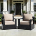 Outdoor Aluminum Furniture, Patio Chairs with 6" Thick Removable Cushions, All-Weather Metal Frame, Deep Setting for Garden, Poolside and Porch,Beige