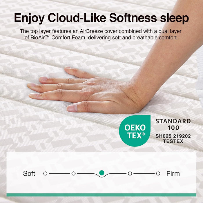 Twin Mattress, 6 Inch Twin Size Mattresses in a Box with Smarts™ Coil for Pressure Relief, Medium Plush Foam and Spring Hybrid Colchones with Certipur-Us Certified