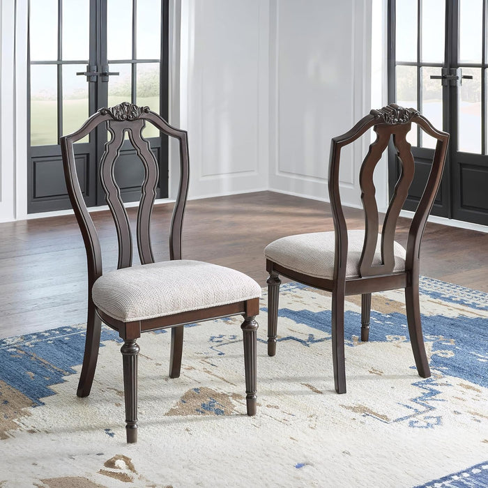 Lavinton Traditional Upholstered Dining Chairs - Tan (Set of 2)
