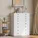 White UltraSlimline Dresser With 8 Drawer StorageCapacity