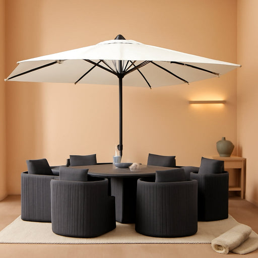 10' X 10' Square Patio Umbrella Outdoor Table Umbrella Aluminum Frame Market Umbrella Sun Umbrella with 8 Sturdy Ribs for Garden Deck Lawn Pool White