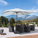 10' X 10' Square Patio Umbrella Outdoor Table Umbrella Aluminum Frame Market Umbrella Sun Umbrella with 8 Sturdy Ribs for Garden Deck Lawn Pool White