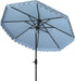 Outdoor - Valance 9-Foot Crank Patio Umbrella - Baby Blue & White Canopy - Brown Aluminum Pole - Decorative Petal Valance Trim - Ideal for Patio, Deck, Poolside, Backyard (PAT8006U)