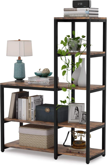 Book Shelf for Bedroom, 5-Tier Tall Bookshelf with 3 Display Shelves for Living Room, Wooden Bookcases Modern Free Standing Bookshelves for Office