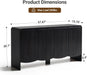 Fluted Sideboard Buffet Cabinet with Storage,58" Modern Sideboard Cabinet with Curved Design & Adjustable Shelves,Wood Console Table for Living Room,Entryway,Kitchen,Black