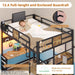 Twin Loft Bed with Desk, Twin Bed Frame with 6 Storage Drawers, 2 Bedside Organizer,3 Movable Hooks,Led Lights & Charging Station,Bunk Bed with Desk, Clothes Rack,Safety Guardrail,Rustic Brown