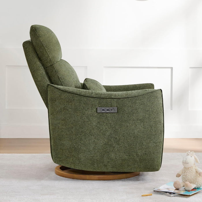 CHITA Power Swivel Glider Recliner Chair, Nursery Glider, Moss Green