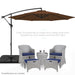 10Ft Offset Hanging Outdoor Market Patio Umbrella W/ Easy Tilt Adjustment - Brown