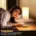Touch Bedside Table Lamp with USB - 3 Way Dimmable Wood Lamp for Bedroom Nightstand, Desk Lamp with Charging Station for Dorm, Living Room, Office, Kids Room, Small, 14In