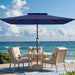 8'X10' 2 Tiers Rectangular Patio Umbrella - Outdoor Umbrella Waterproof UV Protection, Market Table Umbrella W/Crank for Pool, Backyard, Deck(Navy)