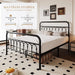 Queen Size Metal Platform Bed Frame with Headboard, Black