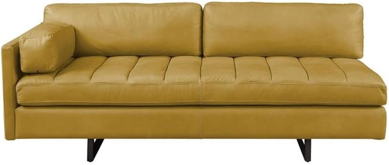 Radia Sofa with Pillow in Yellow Turmeric Top Grain Leather