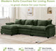 120Inch Green Modular Sectional Sofa Featuring Ottoman