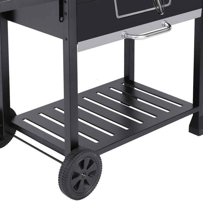 CD2030AN 30-Inch Charcoal Grill, Deluxe BBQ Smoker Picnic Camping Patio Backyard Cooking, Black, Large