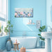 Blue Pink Hydrangea Canvas Wall Art - Large Giclee Floral Canvas Prints, Abstract Flower Wall Decor, Farmhouse Coastal Botanical Wall Art for Living Room Bedroom Bathroom Kitchen Office, Ready to Hang (Hydrangea, 20X40Inch)
