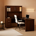 Logan U or L-Shaped Executive Office Desk with Pedestal and Hutch in Antigua, 66W