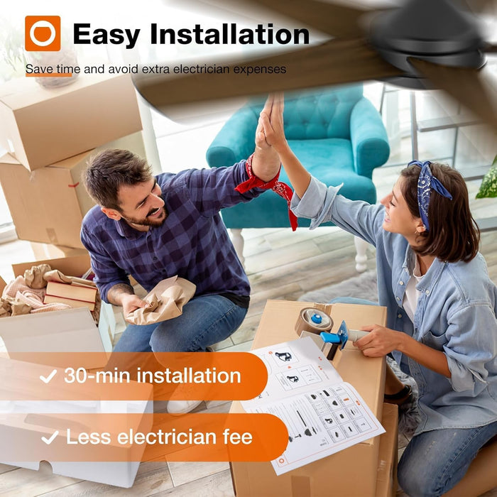 Ceiling Fans with Lights, 42 Inch Black Ceiling Fan with Light and Remote Control, Reversible, 3CCT, Dimmable, Noiseless, Small Ceiling Fan for Bedroom, Farmhouse, Indoor/Outdoor Use