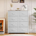 Dresser for Bedroom, Fabric 8 Drawers, Tall Dresser with Fabric Bins, Storage Tower Unit, Chest of Drawers for Living Room, Hallway, Closets