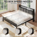 Full Size Bed Frame with LED Lights and Charging Station, Grey