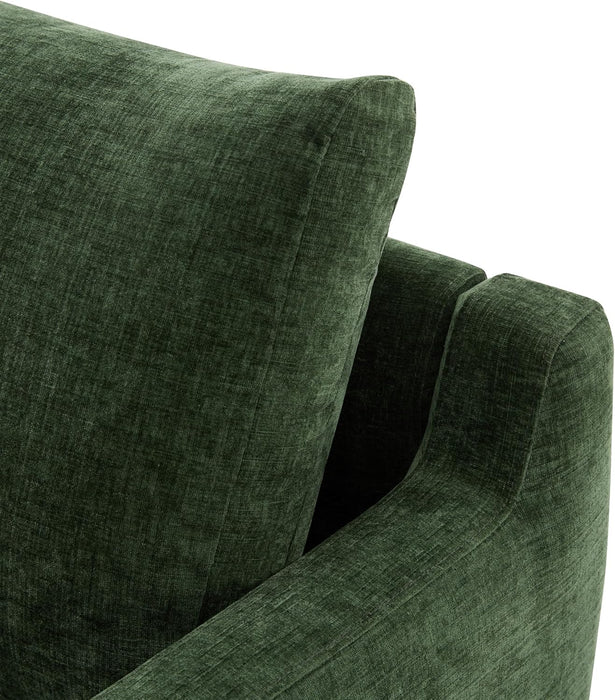 Green Solid Wood Frame Contemporary Cushioned Chair