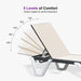 Lounge Chair Outdoor Set of 2 Chaise Lounge W/Wheels, Khaki