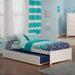 Concord Twin Size Platform Bed with Footboard & Twin Trundle in White