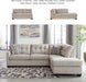 Beige Sleeper Sectional Featuring Chaise Memory Foam