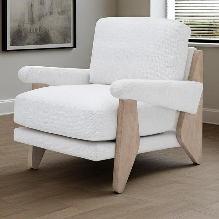 2 Pcs Accent Chair Mid Century Modern Chenille Armchair, Solid Wood Frame, Lounge Upholstered Armchair, Reading Chair, Sturdy Base,For Living Room, Bedroom,Office,Comfy Guest Waiting Room Chairs,White