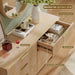 Wood 6 Drawers Dresser, 53.2" W Fluted Modern Dressers for Bedroom